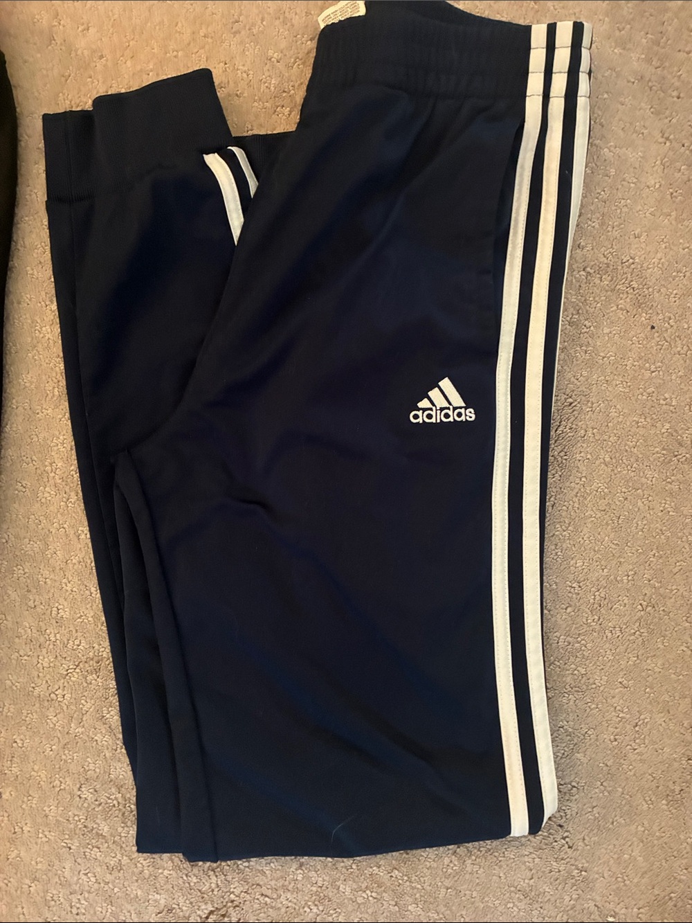 adidas Kids Navy Blue Joggers with White Side Stripes XL 18/20